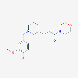 molecular formula C20H29FN2O3 B6099632 4-{3-[1-(4-fluoro-3-methoxybenzyl)-3-piperidinyl]propanoyl}morpholine 