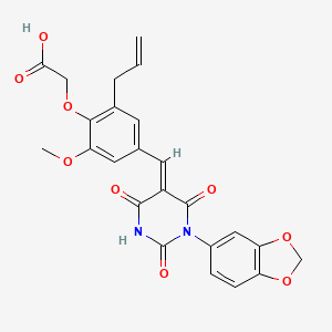 [4-{(E)-[1-(1,3-benzodioxol-5-yl)-2,4,6-trioxotetrahydropyrimidin-5(2H)-ylidene]methyl}-2-methoxy-6-(prop-2-en-1-yl)phenoxy]acetic acid