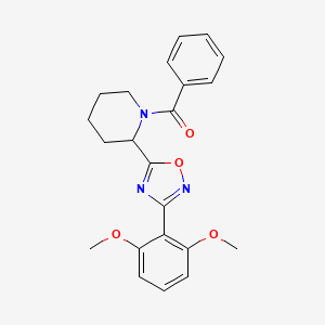 molecular formula C22H23N3O4 B6099659 1-benzoyl-2-[3-(2,6-dimethoxyphenyl)-1,2,4-oxadiazol-5-yl]piperidine 