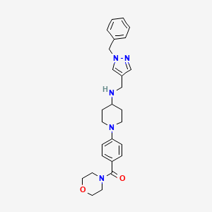 molecular formula C27H33N5O2 B6099677 N-[(1-benzyl-1H-pyrazol-4-yl)methyl]-1-[4-(4-morpholinylcarbonyl)phenyl]-4-piperidinamine 