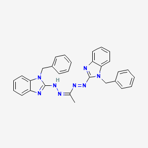 molecular formula C30H26N8 B6099680 N'-[(1-benzylbenzimidazol-2-yl)amino]-N-(1-benzylbenzimidazol-2-yl)iminoethanimidamide 