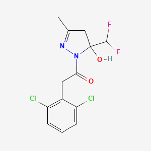 2-(2,6-dichlorophenyl)-1-[5-(difluoromethyl)-5-hydroxy-3-methyl-4,5-dihydro-1H-pyrazol-1-yl]ethanone