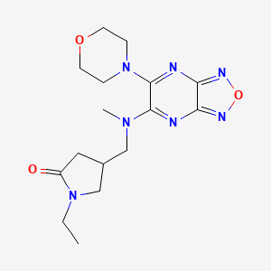 molecular formula C16H23N7O3 B6099724 1-ethyl-4-({methyl[6-(4-morpholinyl)[1,2,5]oxadiazolo[3,4-b]pyrazin-5-yl]amino}methyl)-2-pyrrolidinone 