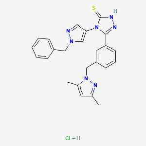 4-(1-benzyl-1H-pyrazol-4-yl)-5-{3-[(3,5-dimethyl-1H-pyrazol-1-yl)methyl]phenyl}-4H-1,2,4-triazole-3-thiol hydrochloride