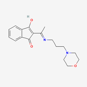 molecular formula C18H22N2O3 B6099752 1H-Indene-1,3(2H)-dione, 2-[1-[[3-(4-morpholinyl)propyl]amino]ethylidene]- 