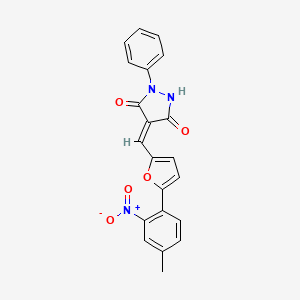 (4E)-4-[[5-(4-methyl-2-nitrophenyl)furan-2-yl]methylidene]-1-phenylpyrazolidine-3,5-dione