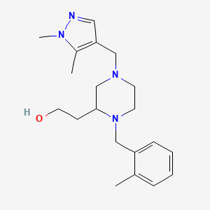 2-[4-[(1,5-dimethyl-1H-pyrazol-4-yl)methyl]-1-(2-methylbenzyl)-2-piperazinyl]ethanol