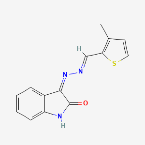 molecular formula C14H11N3OS B6099782 3-methyl-2-thiophenecarbaldehyde (2-oxo-1,2-dihydro-3H-indol-3-ylidene)hydrazone 