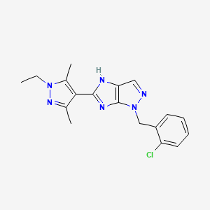 1-[(2-chlorophenyl)methyl]-5-(1-ethyl-3,5-dimethylpyrazol-4-yl)-4H-imidazo[4,5-c]pyrazole