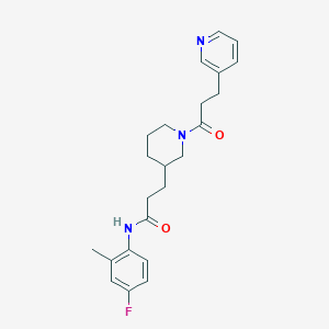 molecular formula C23H28FN3O2 B6099804 N-(4-fluoro-2-methylphenyl)-3-{1-[3-(3-pyridinyl)propanoyl]-3-piperidinyl}propanamide 