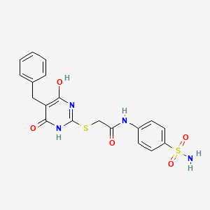 2-[(5-benzyl-4-hydroxy-6-oxo-1,6-dihydropyrimidin-2-yl)sulfanyl]-N-(4-sulfamoylphenyl)acetamide