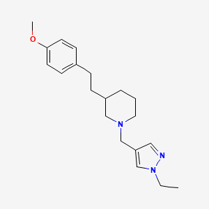 molecular formula C20H29N3O B6099811 1-[(1-ethyl-1H-pyrazol-4-yl)methyl]-3-[2-(4-methoxyphenyl)ethyl]piperidine 