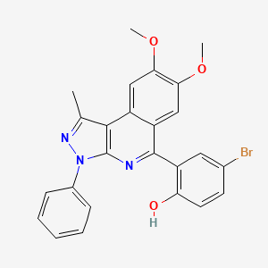 4-Bromo-2-{7,8-dimethoxy-1-methyl-3-phenyl-3H-pyrazolo[3,4-C]isoquinolin-5-YL}phenol