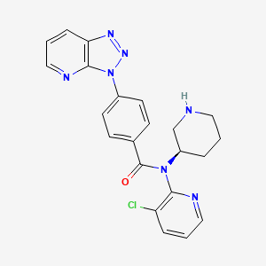 molecular formula C22H20ClN7O B609984 N-(3-chloropyridin-2-yl)-N-[(3R)-piperidin-3-yl]-4-(3H-[1,2,3]triazolo[4,5-b]pyridin-3-yl)benzamide CAS No. 1632250-49-7