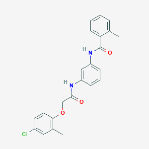 molecular formula C23H21ClN2O3 B6099853 N-[3-[[2-(4-chloro-2-methylphenoxy)acetyl]amino]phenyl]-2-methylbenzamide 