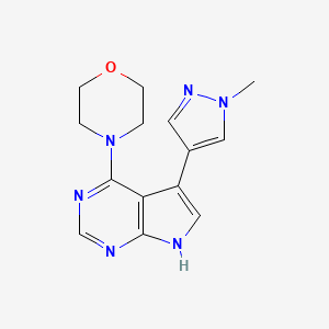 molecular formula C14H16N6O B609986 5-(1-methyl-1H-pyrazol-4-yl)-4-(morpholin-4-yl)-7H-pyrrolo[2,3-d]pyrimidine CAS No. 1527473-30-8