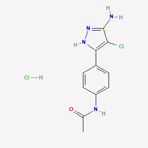 N-[4-(5-amino-4-chloro-1H-pyrazol-3-yl)phenyl]acetamide hydrochloride