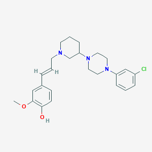 molecular formula C25H32ClN3O2 B6099866 4-((1E)-3-{3-[4-(3-chlorophenyl)-1-piperazinyl]-1-piperidinyl}-1-propen-1-yl)-2-methoxyphenol 