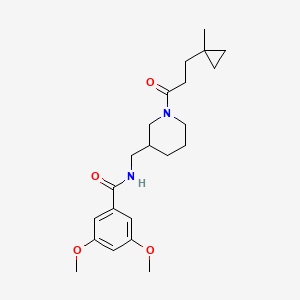 molecular formula C22H32N2O4 B6099869 3,5-dimethoxy-N-({1-[3-(1-methylcyclopropyl)propanoyl]-3-piperidinyl}methyl)benzamide 