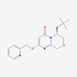 molecular formula C18H23N3O3 B609990 (R)-6-neopentyl-2-(pyridin-2-ylmethoxy)-6,7-dihydropyrimido[2,1-c][1,4]oxazin-4(9H)-one CAS No. 1622291-66-0