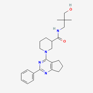 N-(3-hydroxy-2,2-dimethylpropyl)-1-(2-phenyl-6,7-dihydro-5H-cyclopenta[d]pyrimidin-4-yl)-3-piperidinecarboxamide