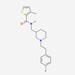 molecular formula C21H27FN2OS B6099918 N-({1-[2-(4-fluorophenyl)ethyl]-3-piperidinyl}methyl)-N,3-dimethyl-2-thiophenecarboxamide 