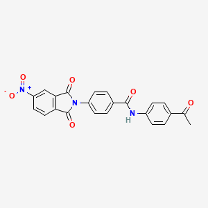 molecular formula C23H15N3O6 B6099945 N-(4-Acetylphenyl)-4-(5-nitro-1,3-dioxo-2,3-dihydro-1H-isoindol-2-YL)benzamide 