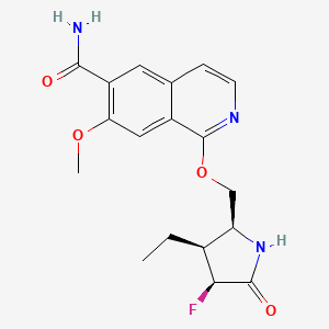 1-(((2S,3S,4S)-3-ethyl-4-fluoro-5-oxopyrrolidin-2-yl)methoxy)-7-methoxyisoquinoline-6-carboxamide