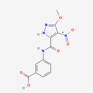 molecular formula C12H10N4O6 B6099968 3-[(3-methoxy-4-nitro-1H-pyrazole-5-carbonyl)amino]benzoic acid 