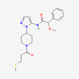 2-methoxy-N-(1-{1-[3-(methylthio)propanoyl]-4-piperidinyl}-1H-pyrazol-5-yl)-2-phenylacetamide