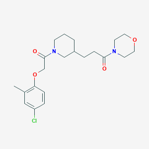 molecular formula C21H29ClN2O4 B6099986 4-(3-{1-[(4-chloro-2-methylphenoxy)acetyl]-3-piperidinyl}propanoyl)morpholine 