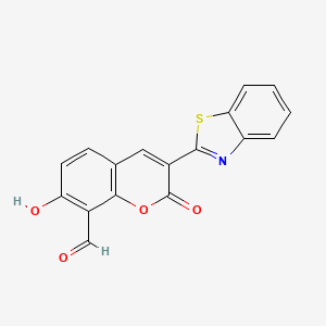 3-(1,3-benzothiazol-2-yl)-7-hydroxy-2-oxo-2H-chromene-8-carbaldehyde