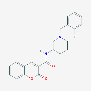 N-[1-[(2-fluorophenyl)methyl]piperidin-3-yl]-2-oxochromene-3-carboxamide