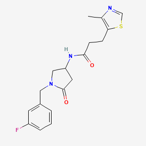 N-[1-(3-fluorobenzyl)-5-oxo-3-pyrrolidinyl]-3-(4-methyl-1,3-thiazol-5-yl)propanamide