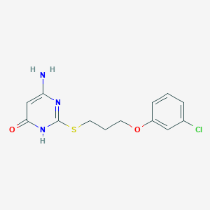 molecular formula C13H14ClN3O2S B6100078 4-amino-2-[3-(3-chlorophenoxy)propylsulfanyl]-1H-pyrimidin-6-one 