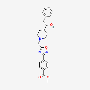 molecular formula C24H27N3O4 B6100161 methyl 4-(5-{[4-(1-hydroxy-2-phenylethyl)-1-piperidinyl]methyl}-1,2,4-oxadiazol-3-yl)benzoate 