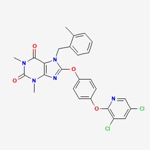 8-{4-[(3,5-DICHLORO-2-PYRIDYL)OXY]PHENOXY}-1,3-DIMETHYL-7-(2-METHYLBENZYL)-3,7-DIHYDRO-1H-PURINE-2,6-DIONE