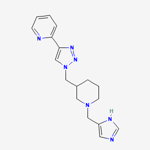 molecular formula C17H21N7 B6100186 2-[1-[[1-(1H-imidazol-5-ylmethyl)piperidin-3-yl]methyl]triazol-4-yl]pyridine 