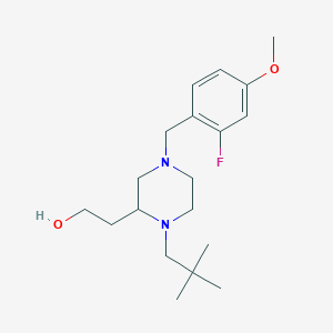 molecular formula C19H31FN2O2 B6100194 2-[1-(2,2-dimethylpropyl)-4-(2-fluoro-4-methoxybenzyl)-2-piperazinyl]ethanol 