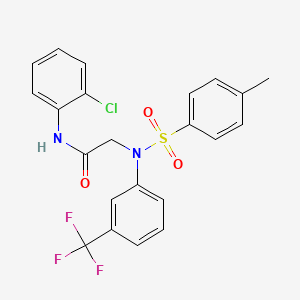 molecular formula C22H18ClF3N2O3S B6100195 N~1~-(2-chlorophenyl)-N~2~-[(4-methylphenyl)sulfonyl]-N~2~-[3-(trifluoromethyl)phenyl]glycinamide 