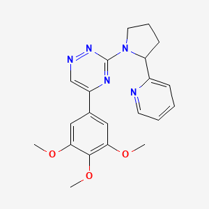 molecular formula C21H23N5O3 B6100202 3-(2-Pyridin-2-ylpyrrolidin-1-yl)-5-(3,4,5-trimethoxyphenyl)-1,2,4-triazine 