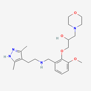 molecular formula C22H34N4O4 B6100232 1-[2-[[2-(3,5-dimethyl-1H-pyrazol-4-yl)ethylamino]methyl]-6-methoxyphenoxy]-3-morpholin-4-ylpropan-2-ol 