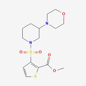 molecular formula C15H22N2O5S2 B6100242 methyl 3-{[3-(4-morpholinyl)-1-piperidinyl]sulfonyl}-2-thiophenecarboxylate 