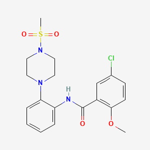 molecular formula C19H22ClN3O4S B6100261 5-chloro-2-methoxy-N-{2-[4-(methylsulfonyl)-1-piperazinyl]phenyl}benzamide 