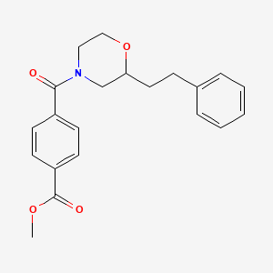 molecular formula C21H23NO4 B6100280 methyl 4-{[2-(2-phenylethyl)-4-morpholinyl]carbonyl}benzoate 