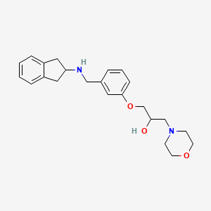 molecular formula C23H30N2O3 B6100302 1-{3-[(2,3-dihydro-1H-inden-2-ylamino)methyl]phenoxy}-3-(4-morpholinyl)-2-propanol 