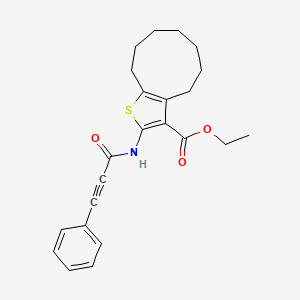 ethyl 2-[(3-phenyl-2-propynoyl)amino]-5,6,7,8,9,10-hexahydro-4H-cyclonona[b]thiophene-3-carboxylate