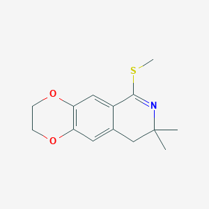 molecular formula C14H17NO2S B6100323 8,8-dimethyl-6-(methylthio)-2,3,8,9-tetrahydro[1,4]dioxino[2,3-g]isoquinoline 