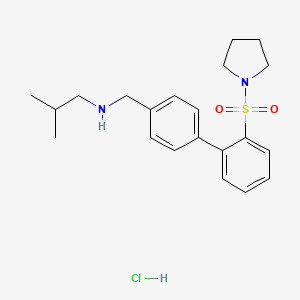 molecular formula C21H29ClN2O2S B610034 (1,1'-Biphenyl)-4-methanamine, N-(2-methylpropyl)-2'-(1-pyrrolidinylsulfonyl)-, hydrochloride (1:1) CAS No. 1322001-35-3