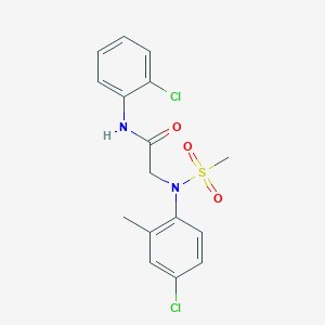 molecular formula C16H16Cl2N2O3S B6100345 N~2~-(4-chloro-2-methylphenyl)-N~1~-(2-chlorophenyl)-N~2~-(methylsulfonyl)glycinamide 